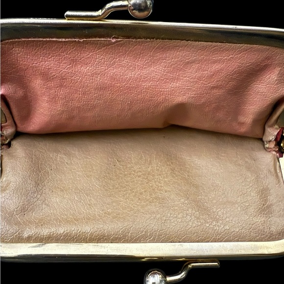 Vintage Genuine Leather Kisslock Purse Made In Italy - Picture 6 of 7